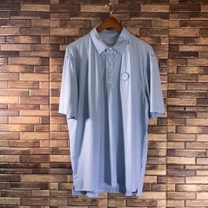 Mens Baby Blue Large Straight Down Golf Polo w/ The Hills Country Club Logo